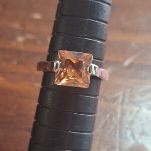 Princess Cut Champaign Morganite Ring size 5.5
